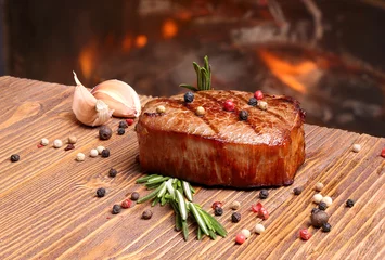 Afwasbaar Fotobehang Steakhouse Grilled beef steak