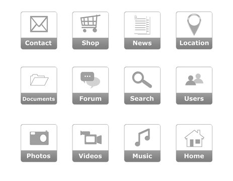 Buttons for website menu in gray color