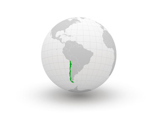 Globe. 3d. Chile.