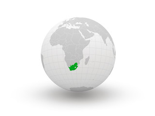 Globe. 3d. South Africa.