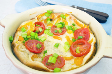 Omelet with Herbs and Tomatoes