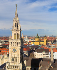 Fototapeta na wymiar Munich, Gothic City Hall at Marienplatz, Bavaria, Germany