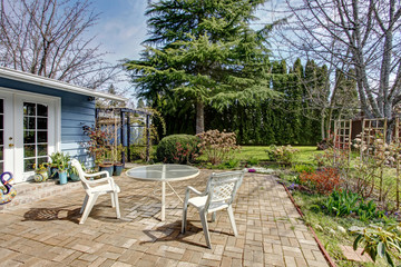 View of backyard patio area