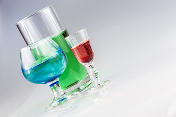 Angled View of Colorful Drinks
