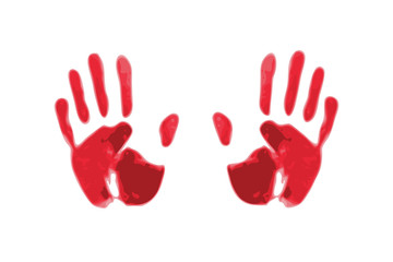 Obraz premium red silhouette of handprints. imitation of brush
