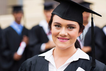 happy female graduate at graduation