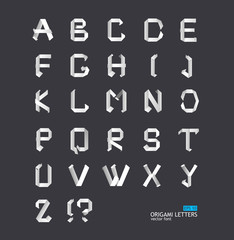 Origami alphabet letters. Paper