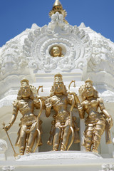 Hindu Trimurti: Gold Statues of Brahma, Vishnu and Shiva