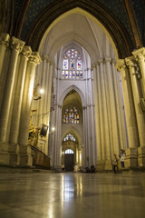 Fototapeta premium Majestic interior of the Cathedral Toledo, Spain. Declared World