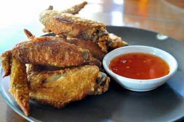 Thai style fried chicken with spicy sauce