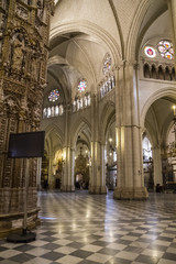 Majestic interior of the Cathedral Toledo, Spain. Declared World