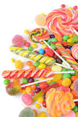 Fototapeta na wymiar Different colorful fruit candy close-up