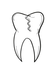 sketch of the tooth with defect