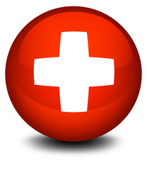 The flag of Switzerland in a ball