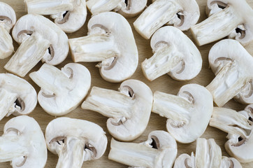 Mushrooms on a kitchen table