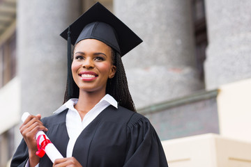 pretty african american female graduate