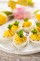 deviled eggs with paprika