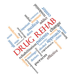 Drug Rehab Word Cloud Concept Angled