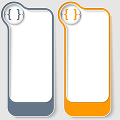set of two vector text boxes with square brackets