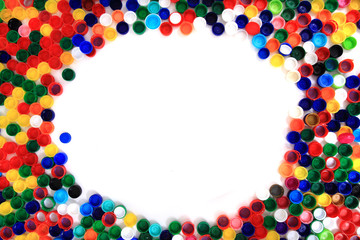 color plastic caps (from PET)