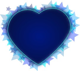 Stars heart in blue