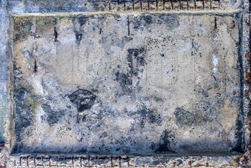 Horizontal colour image of rusted metal wall