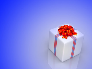 White gift isolated on white background