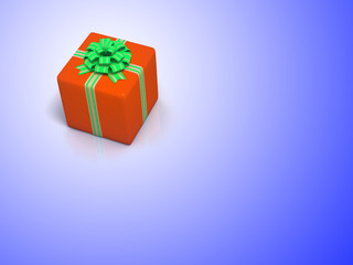 Red gift isolated on white background