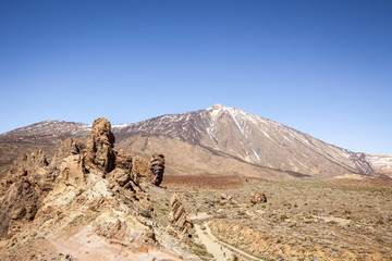 beautiful scenic view of mount teide in tenerife, canary islands
