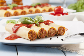 cannelloni on plate