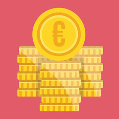 Vector Euro Coin Stacks Icon