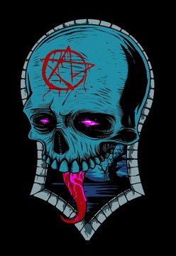 Blue Occult Skull