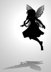 Silhouette illustration of a pixie