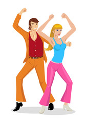 Illustration of a couples are dancing