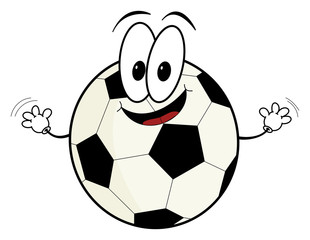 Fototapeta premium Happy cartoon soccer ball character