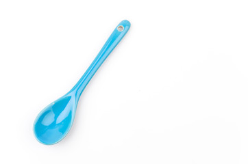 blue spoon isolated white background