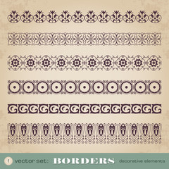 Borders decorative elements set 1