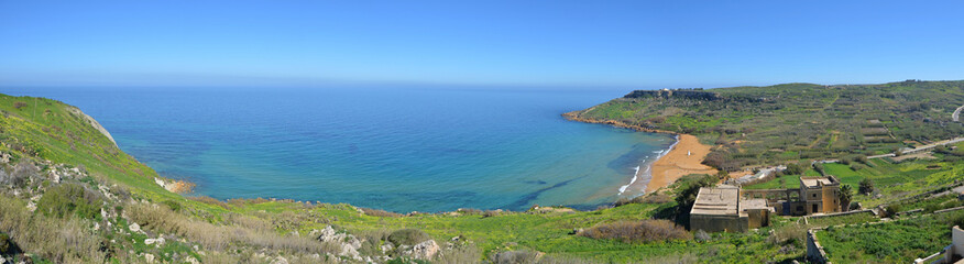 Panorama over Ramla Beach - Gozo