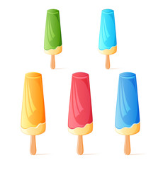 Five bright colors ice-creams
