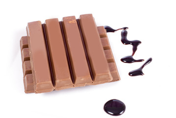 various chocolate and cake stains on white