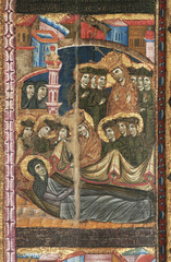 Tafelbild Klara von Assisi, Tod der hl. Klara, Assisi, Italien