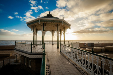 Sunset view on beautiful Brighton bandstand