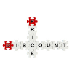 Discount price 3d puzzle on white background