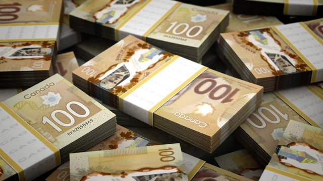 Billion Canadian Dollar Background (seamless)