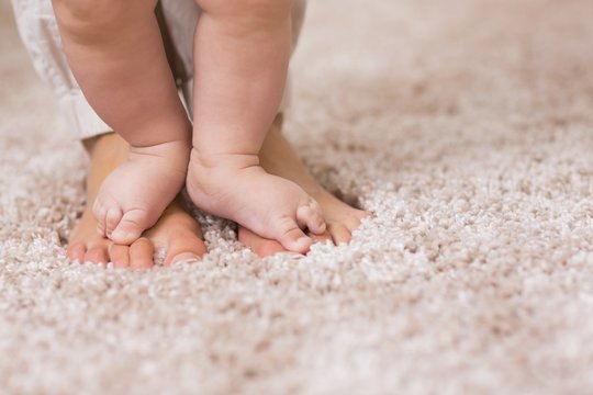 Baby Boy Learning To Walk