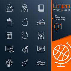 Lineo White & Light - School and University outline icons