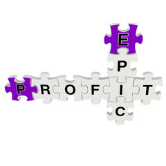 Epic profit 3d puzzle on white background