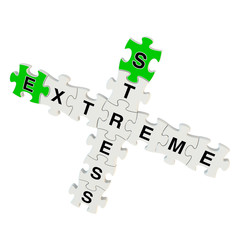 Stress extreme 3d puzzle on white background