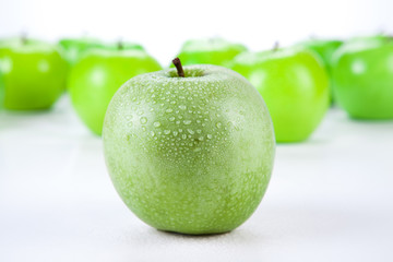close-up of an apple green 1