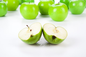 close-up of an apple green 1